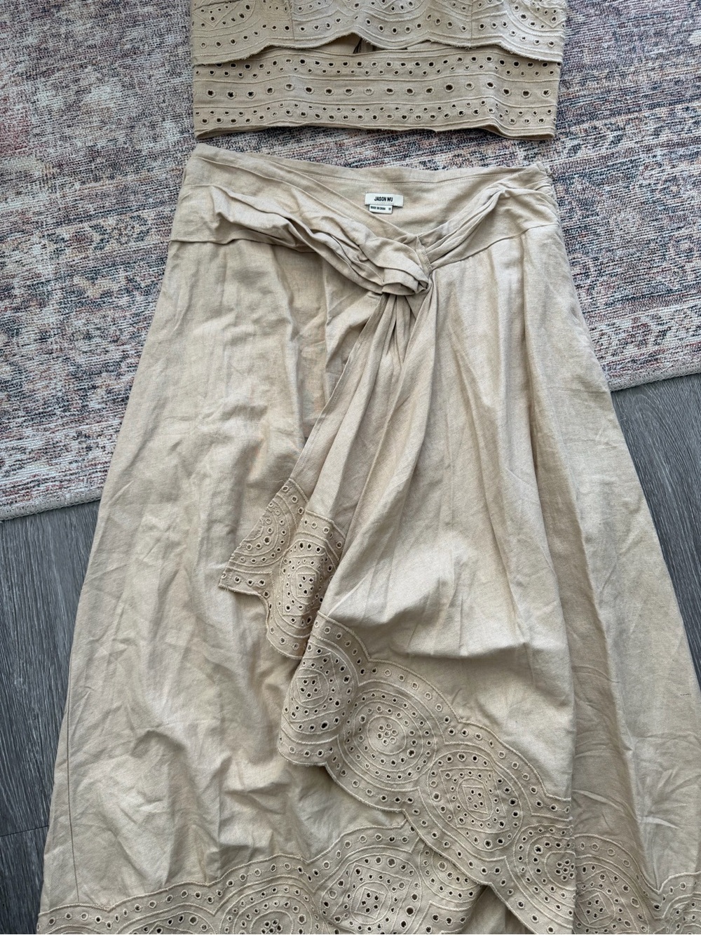 Jason Wu Linen Ruffle Embellishment Two Piece Set - Picture 4 of 13